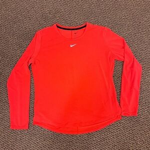 Nike Dri-Fit Top / Women's Long Sleeve Running Shirt / Red-Orange / Size L Large
